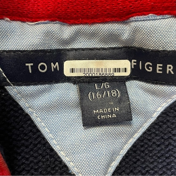 Tommy Hilfiger 1/4 Zip Navy Sweater with Elbow Patches Boys XL (20) Preppy Retro - Picture 6 of 10